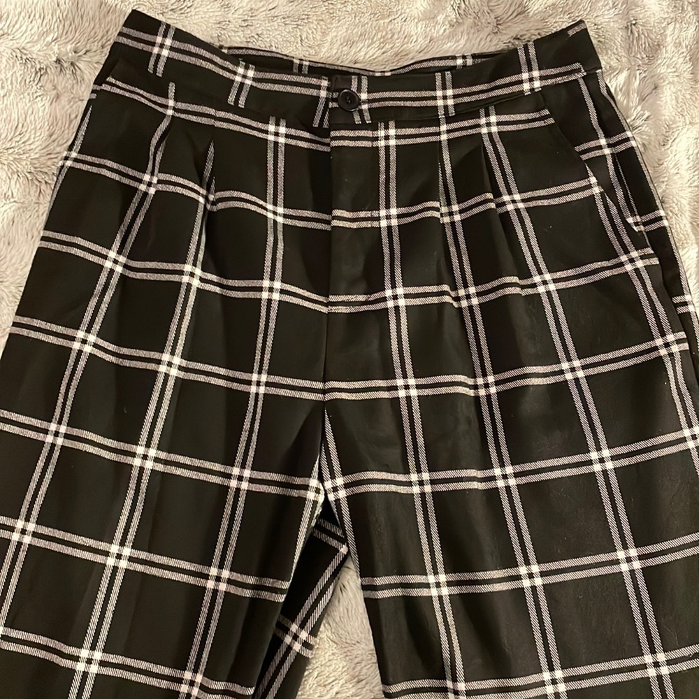 Mid Waist Plaid Pants👩🏽‍💻